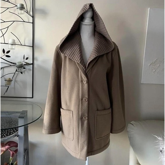 Splendid Nikki Shawl Collar Coat Detachable Hood Toast
